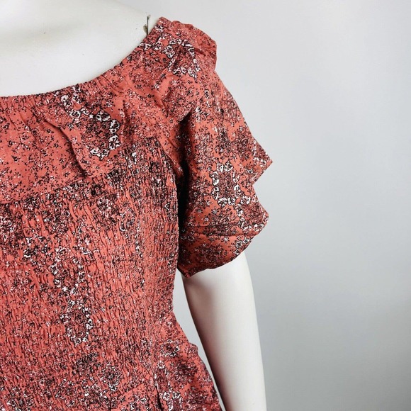 New Maurices Womans Sz 4X Plus Texas Rose Medallion Smocked Off The Shoulder NWT - Picture 4 of 7